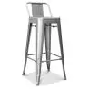 Buy Bar Stool with Backrest - Industrial Design - 76cm - New Edition - Metalix Steel 60325 - in the UK